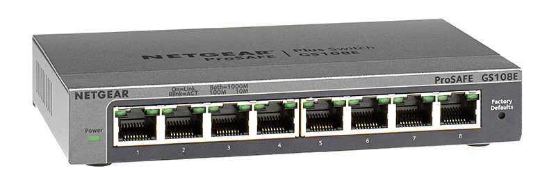 ProSafe® GS108E Plus Switch 8-port Gigabit Ethernet Switch